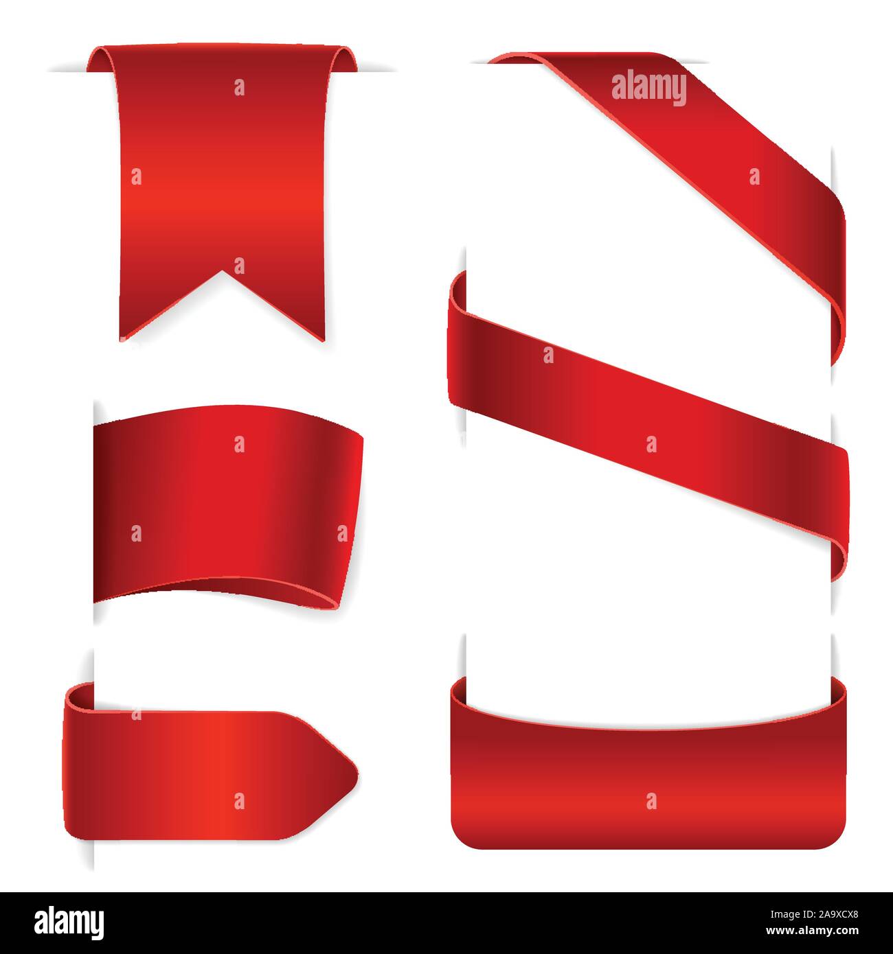 Big Set Blank Paper Banner Stock Vector