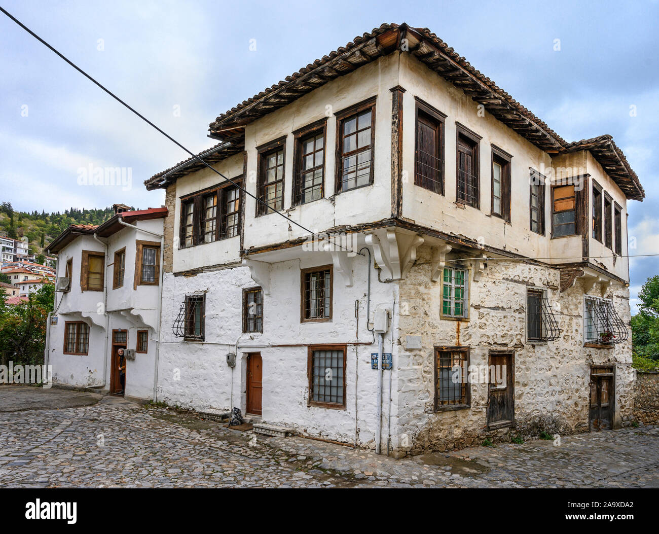 Old Ottoman houses and cobbled streets in the old Doltso district of