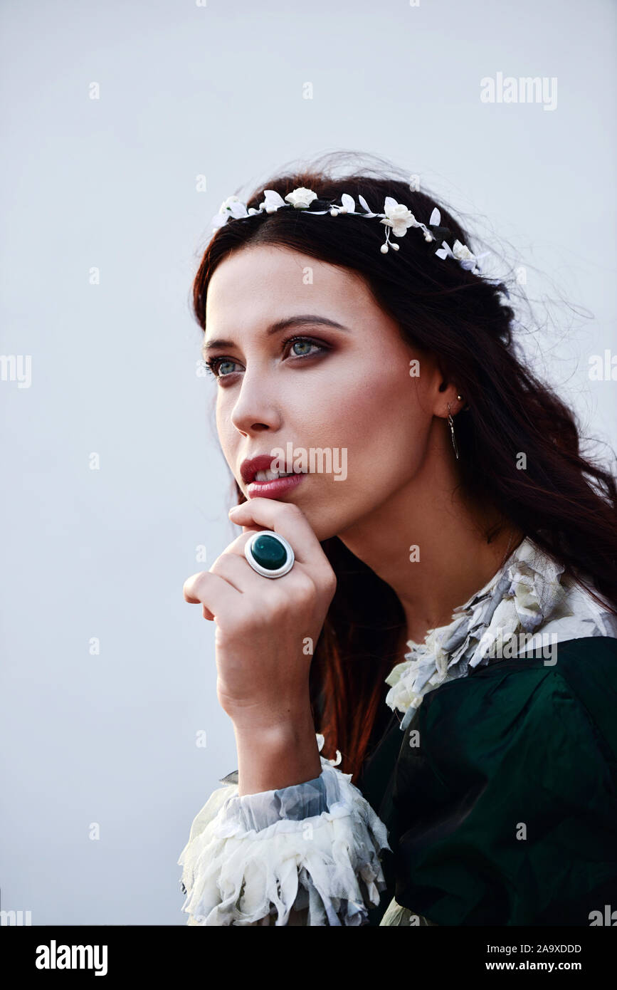 Woman wearing vintage clothes hi-res stock photography and images - Alamy