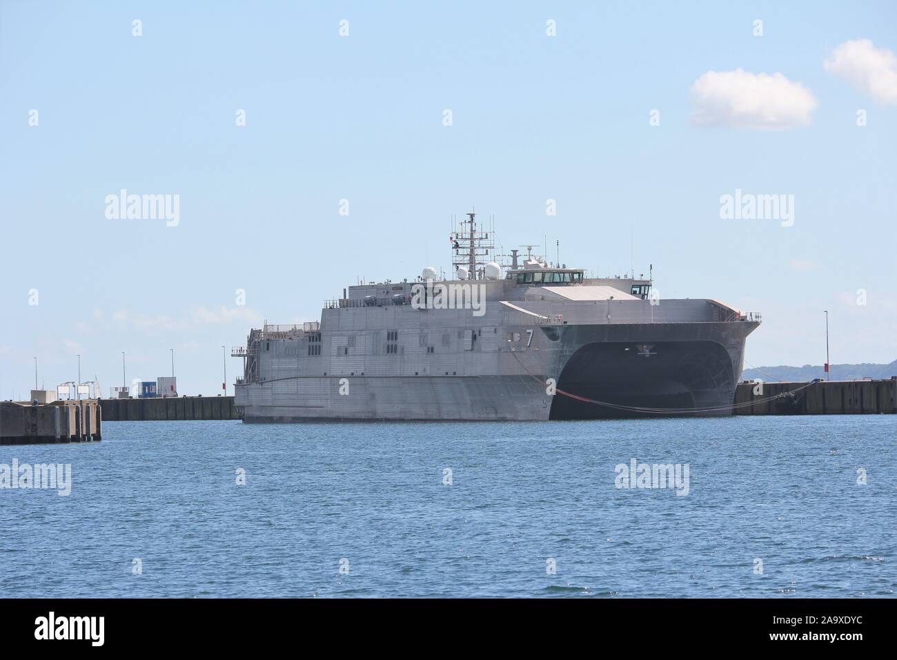 United States Expeditionary Fast Transport Ship USNS CARSON CITY moored at Eckernförde, Germany Stock Photo