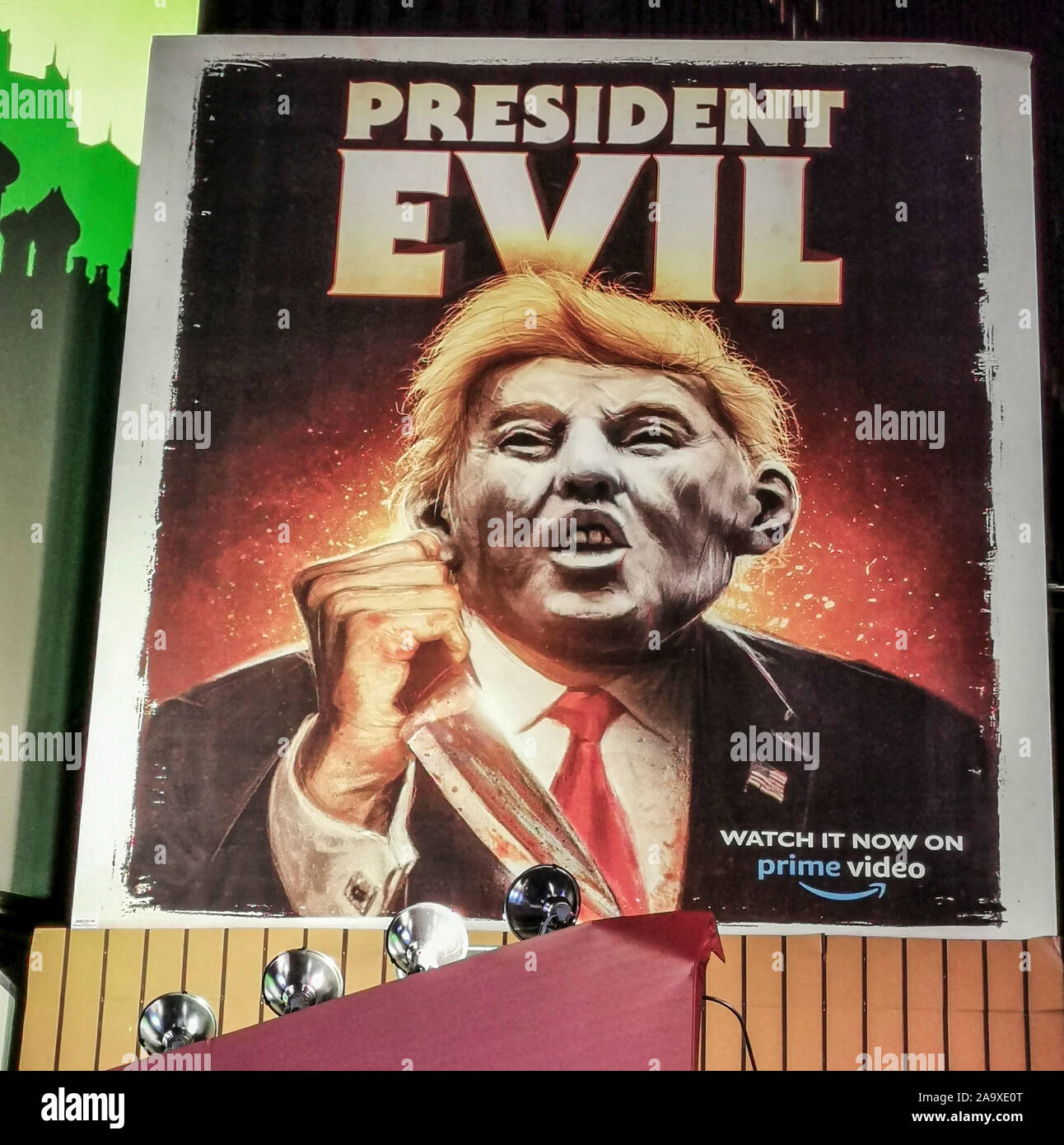 PRESIDENT EVIL,THE MOVIE,NEW YORK Stock Photo