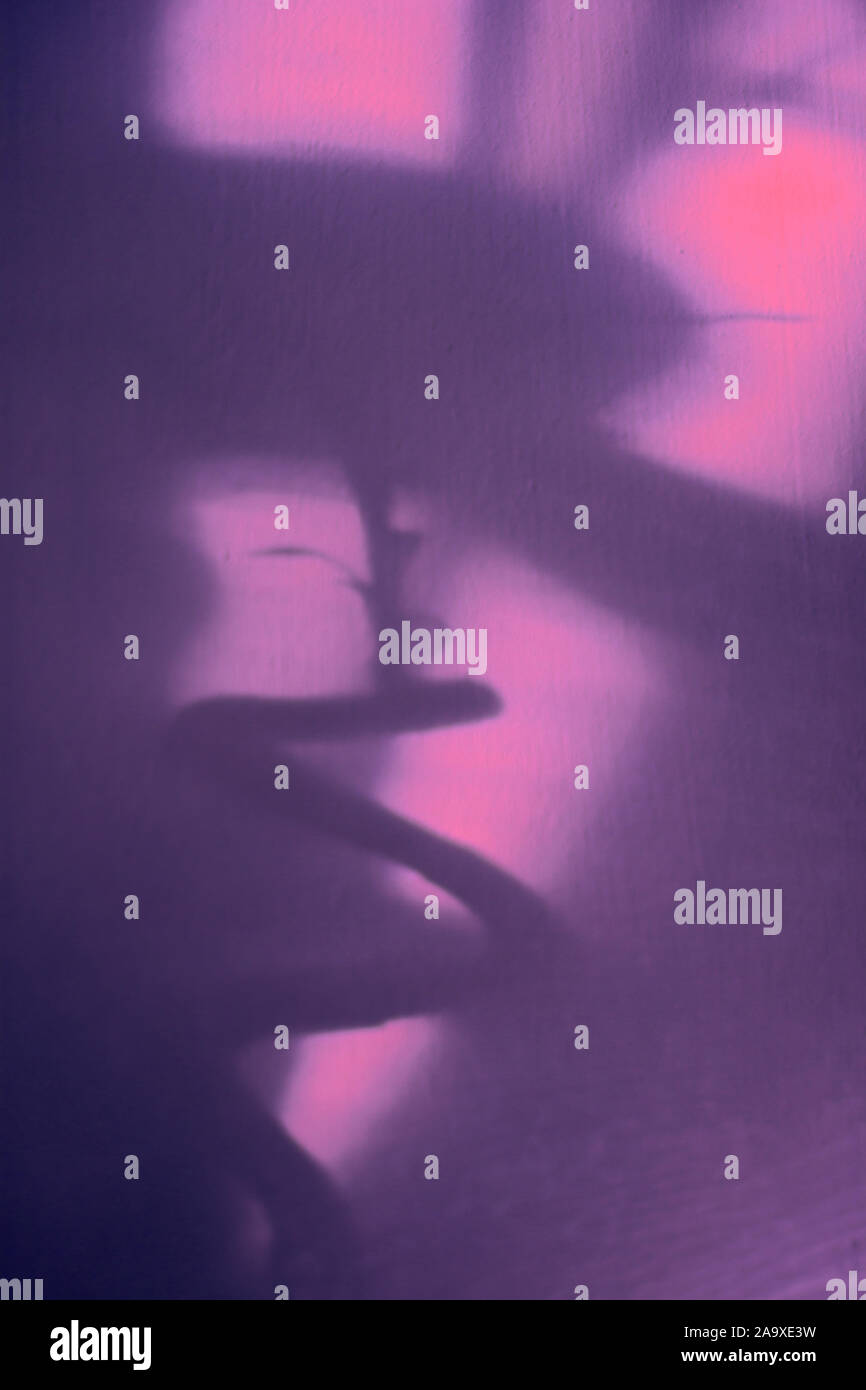 Closeup blurred purple pink abstract background with shadows and spiral shapes Stock Photo