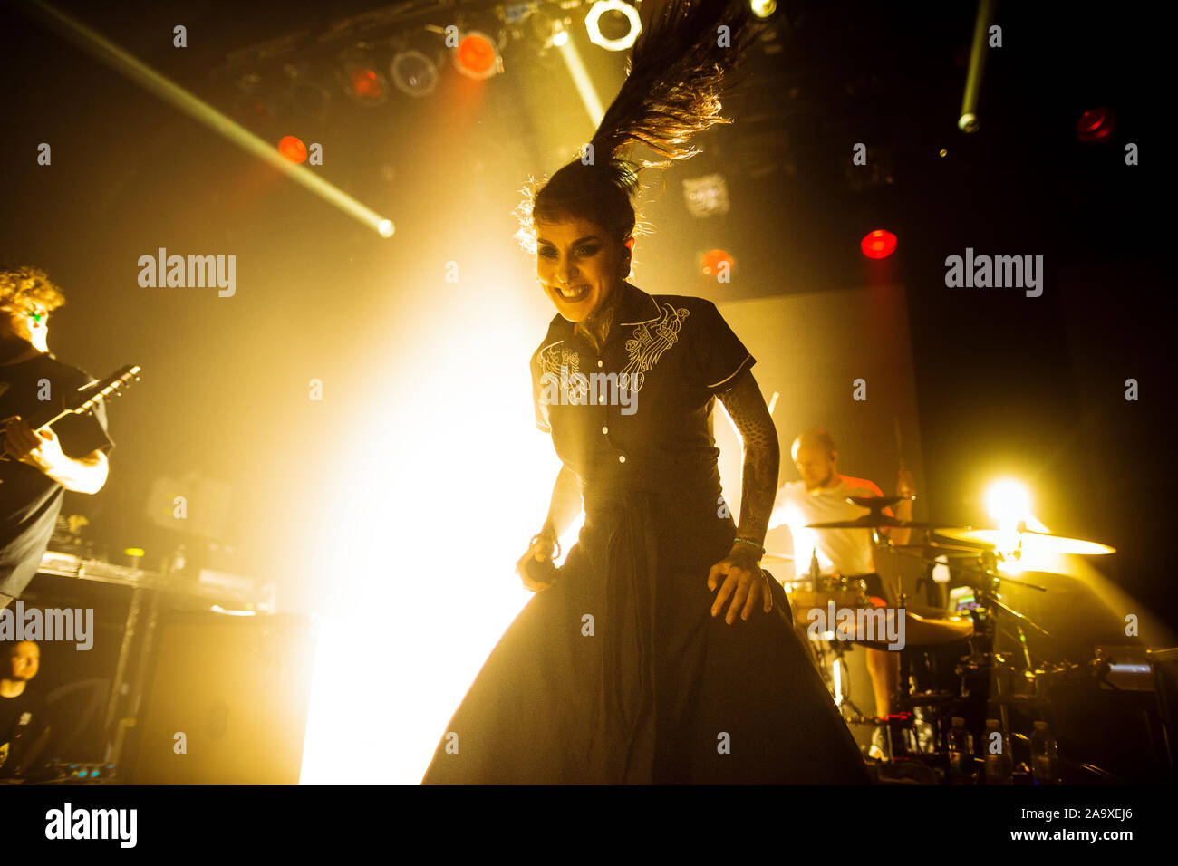 Copenhagen, Denmark. 16th, November 2019. The Ukrainian heavy metal band  Jinjer performs a live concert at Pumpehuset in Copenhagen. Here vocalist  Tatiana Shmailyuk is seen live on stage. (Photo credit: Gonzales Photo -