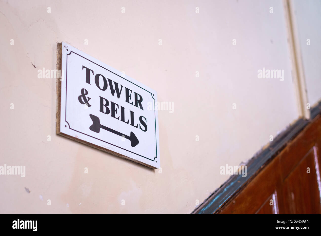 St. Anne's Church Cork interior with Tower and Bells sign for the