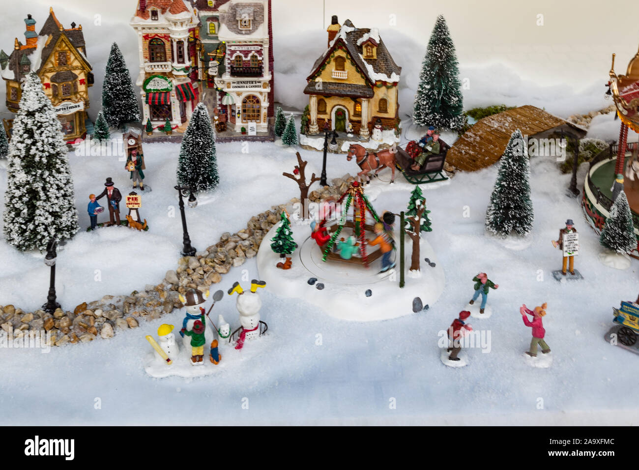 Miniature village model used for Christmas decoration Stock Photo ...