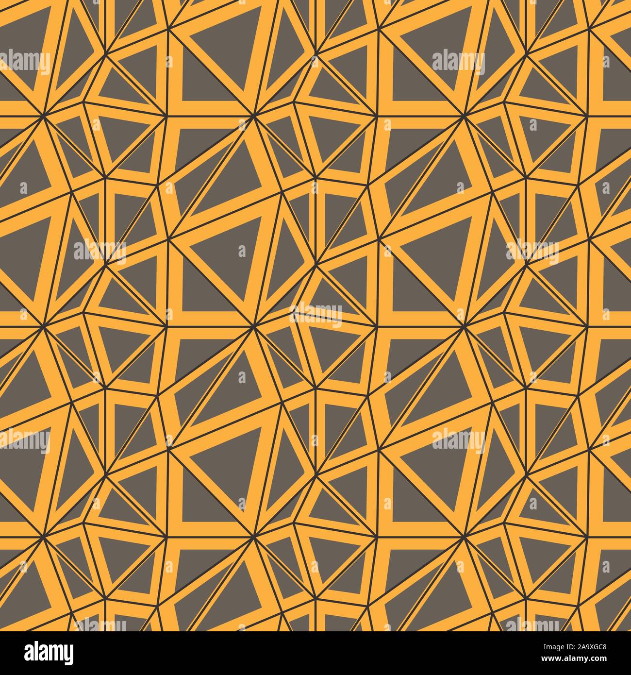 seamless vector pattern with lines and triangles in yellow and grey Stock Vector