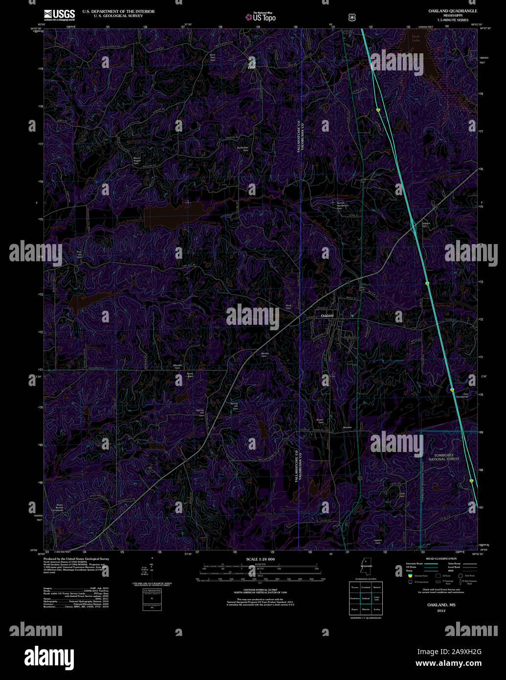 Map of oakland mississippi hires stock photography and images Alamy