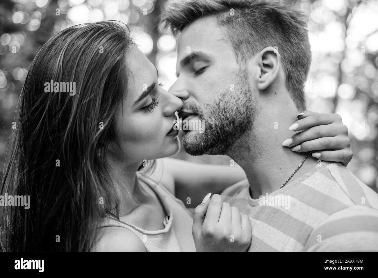 Passionate kiss concept. Giving kiss. Seduction and foreplay. Sensual ...