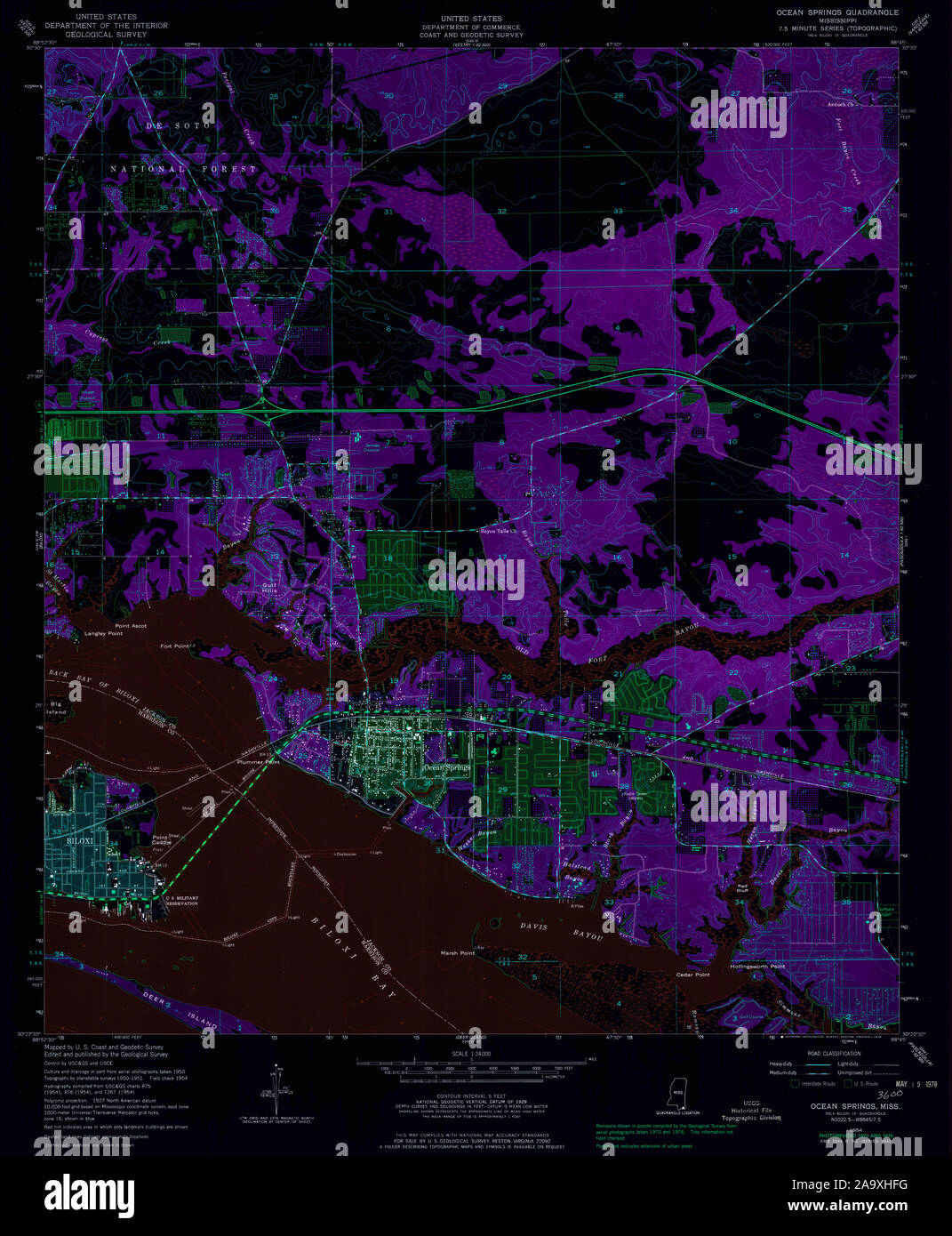 Ocean springs mississippi map hires stock photography and images Alamy
