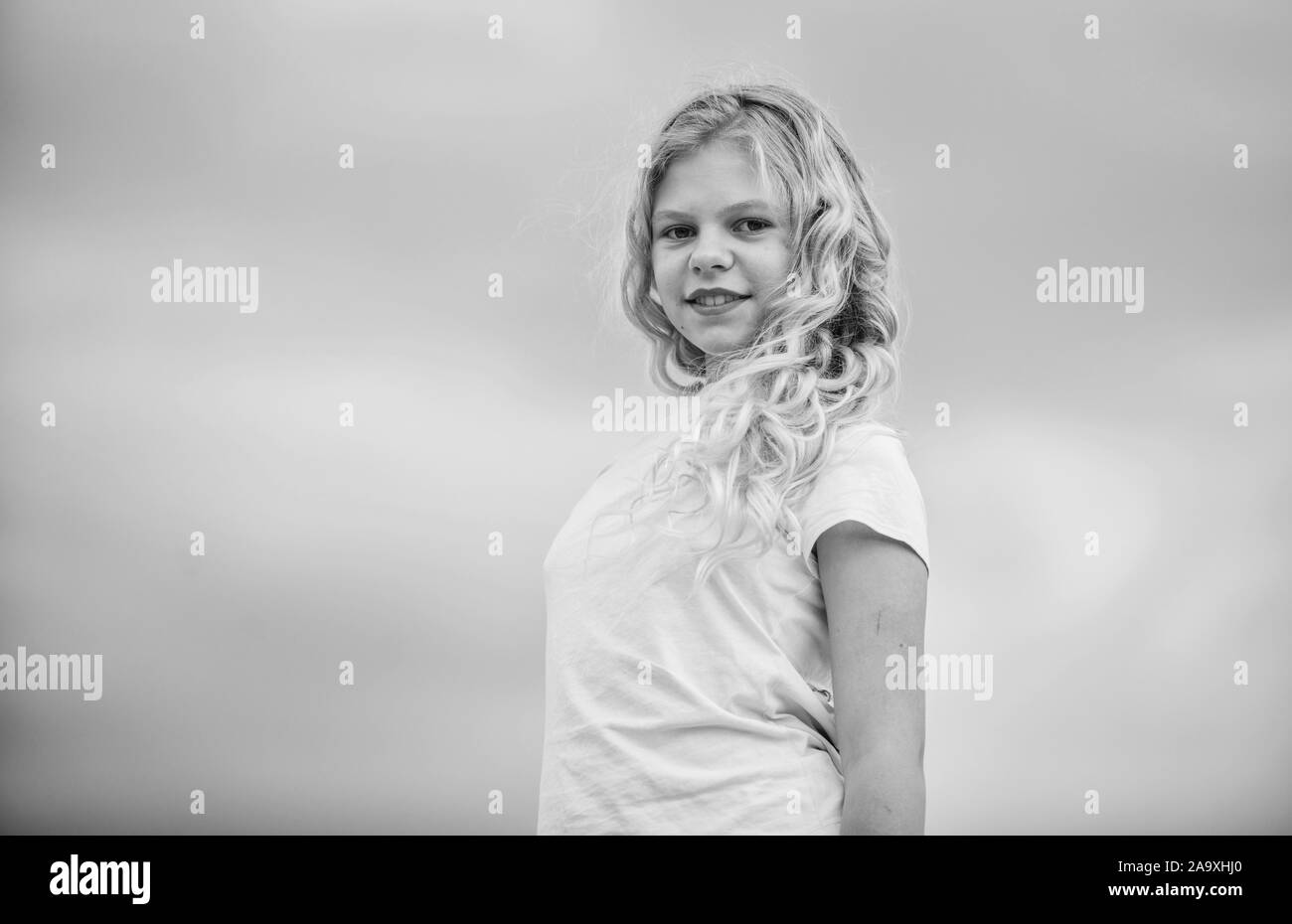 Hairdresser Salon Services Little Girl With Long Curly Hair