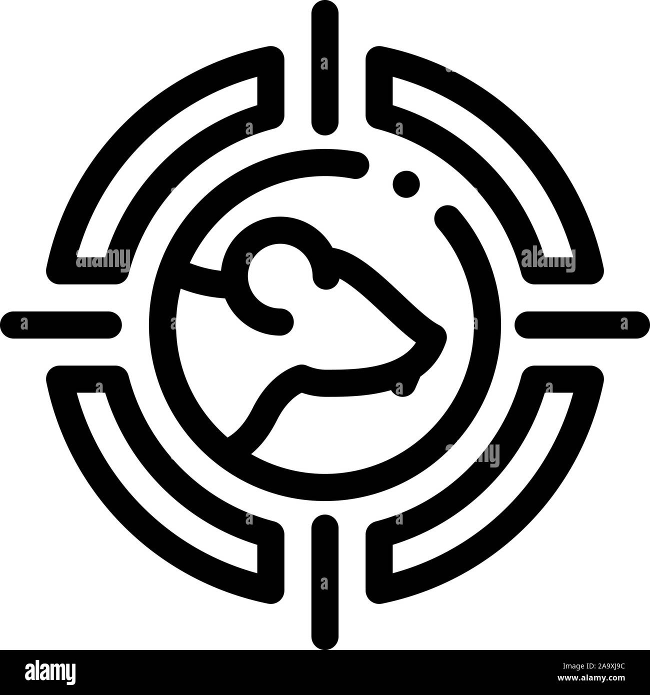 Mouse Target Icon Vector Outline Illustration Stock Vector Image & Art