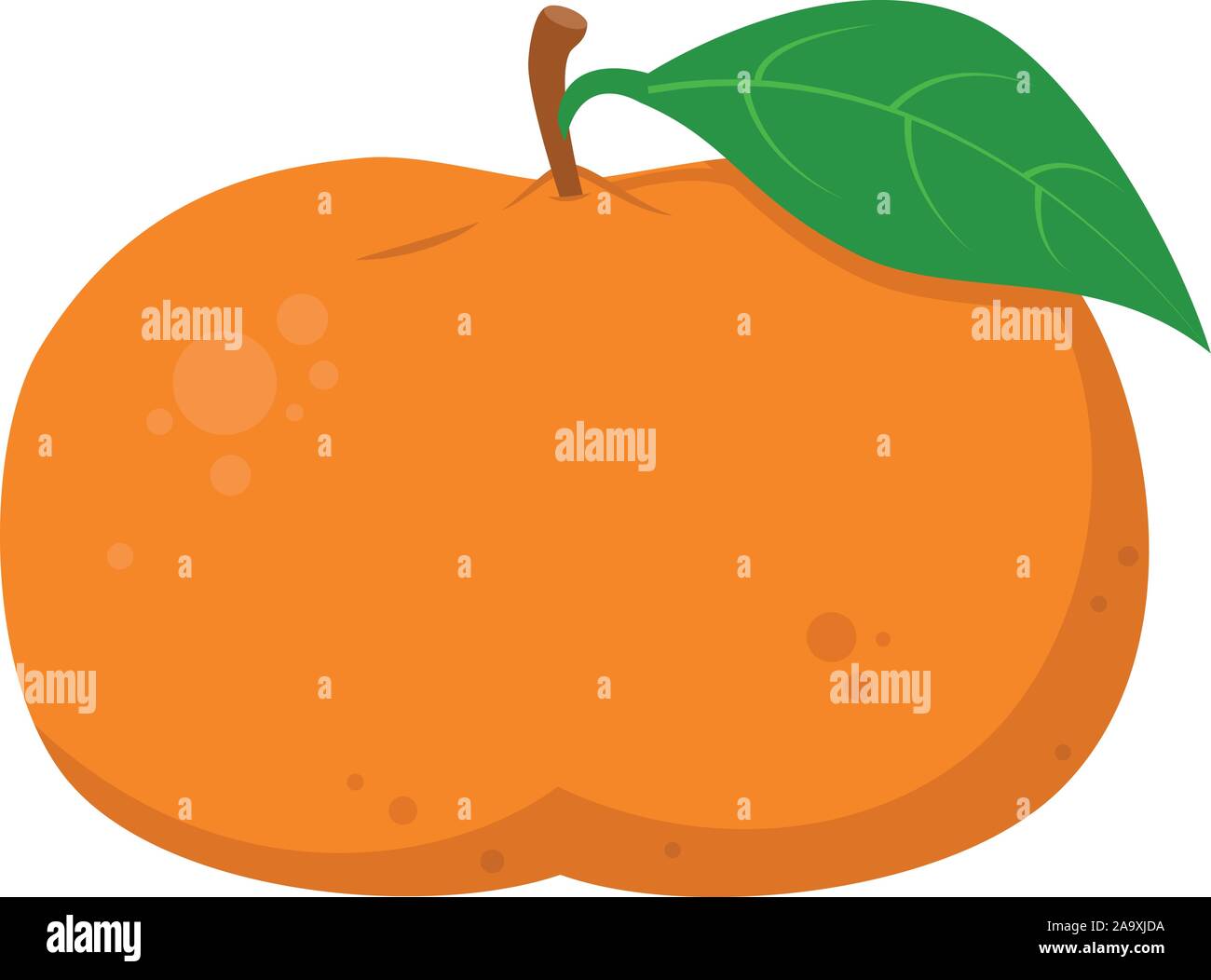 Vector illustration of a funny tangerine in cartoon style. Stock Vector