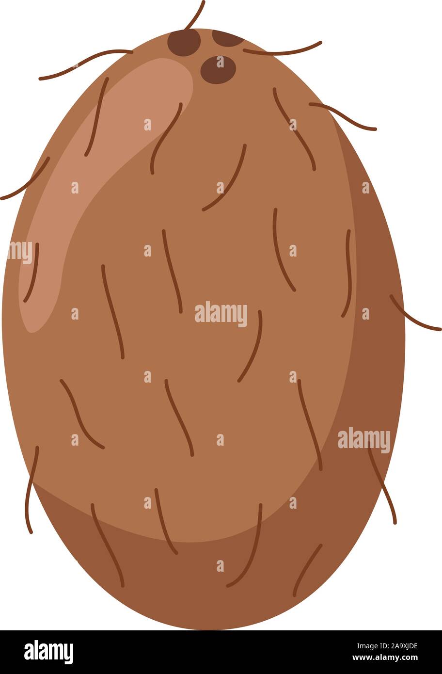 Vector illustration of a funny coconut in cartoon style. Stock Vector