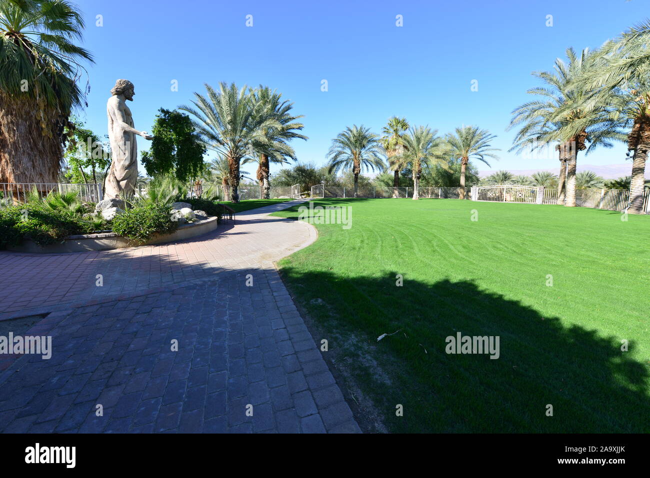 A religious garden in Los Angeles Stock Photo Alamy