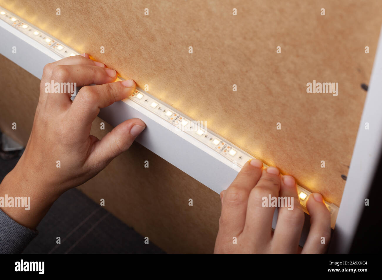 diode lighting installation,installation of LED strip warm spectrum