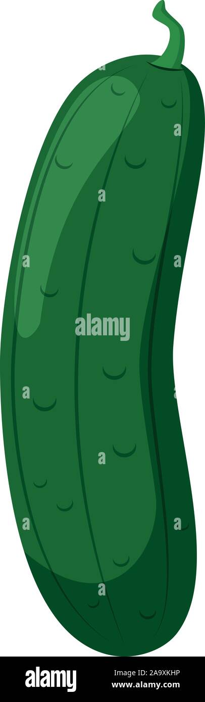 Vector illustration of a funny cucumber in cartoon style. Stock Vector