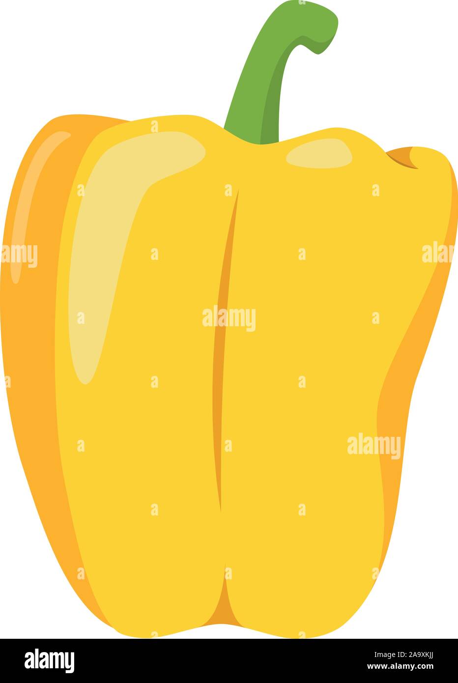 Vector illustration of a funny yellow pepper in cartoon style. Stock Vector