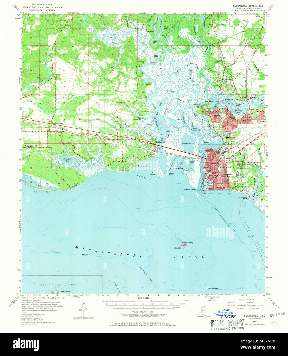 Map of pascagoula mississippi hi-res stock photography and images - Alamy