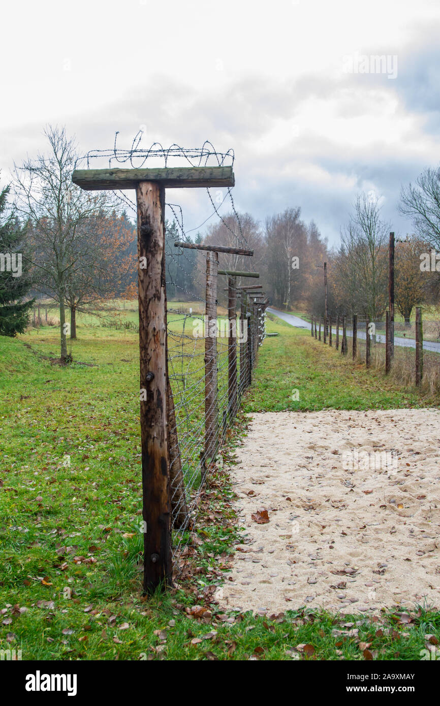 Iron Curtain. Former border checkpoint Nove Hrady, Czech Republic to Austria. Stock Photo