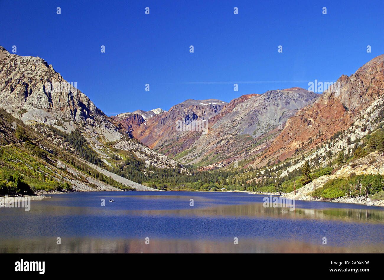 Lundy Lake in the Sierra Nevadas. Stock Photo