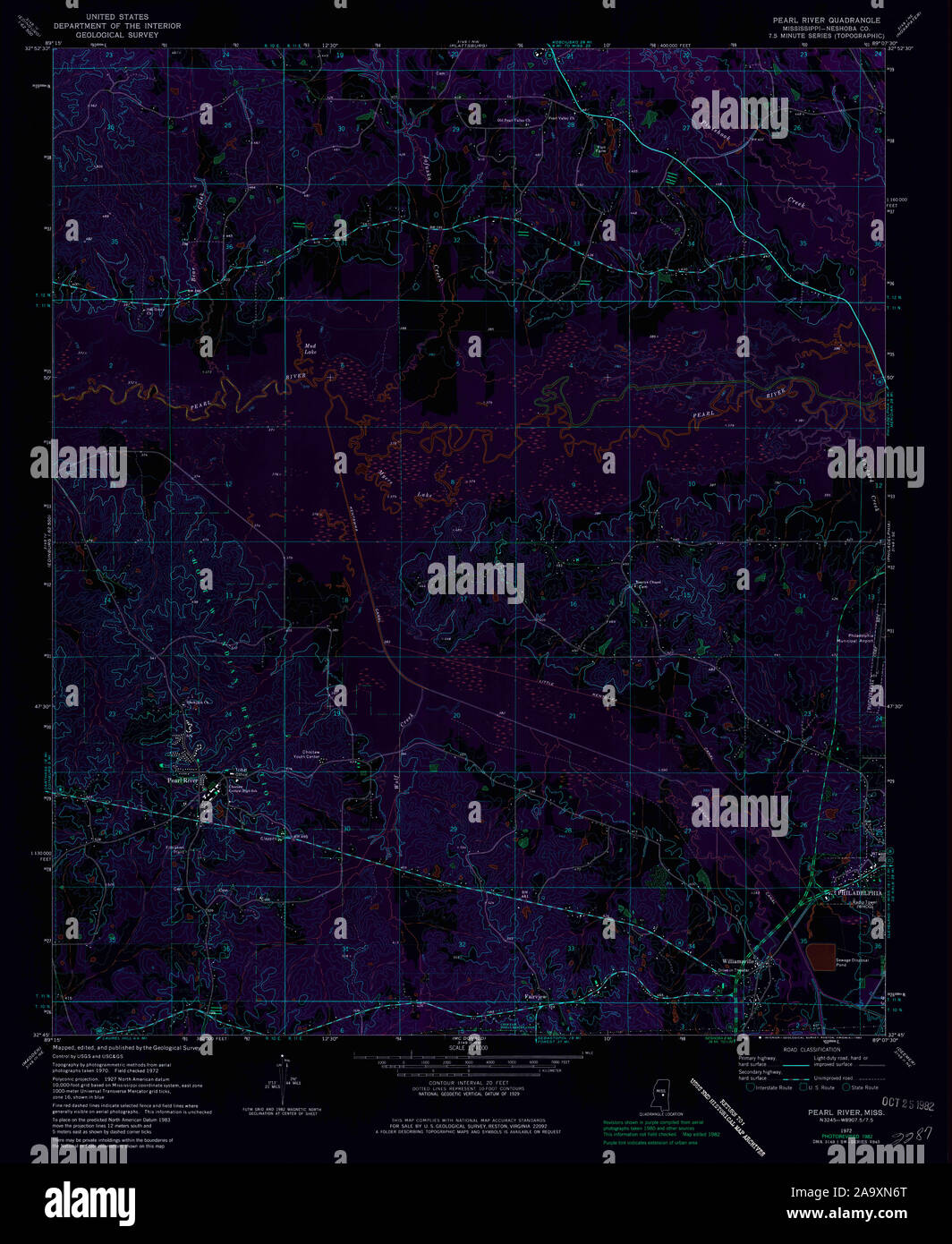 Pearl mississippi map hires stock photography and images Alamy