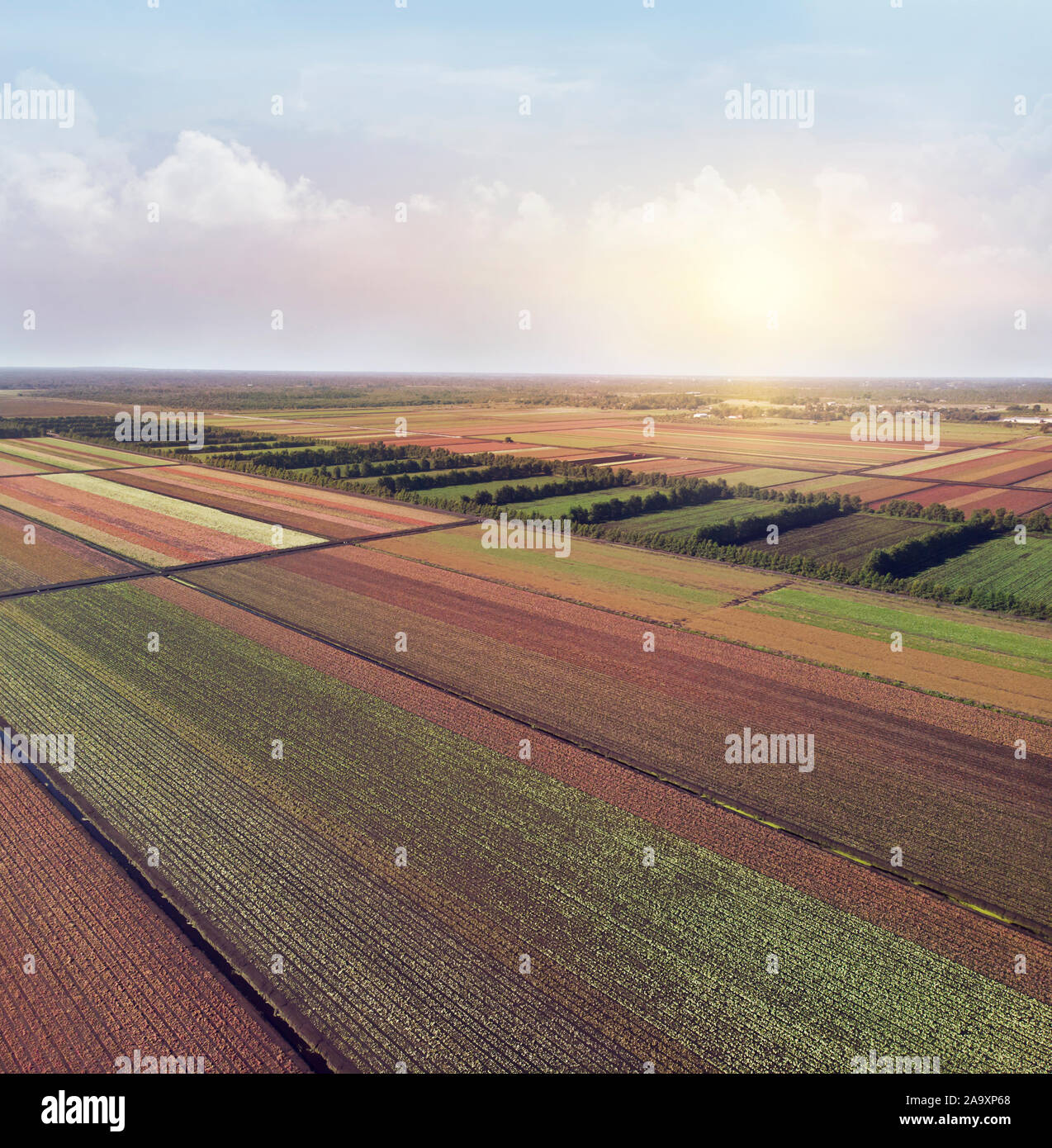 Aerial shot rural farmland fields hi-res stock photography and images ...