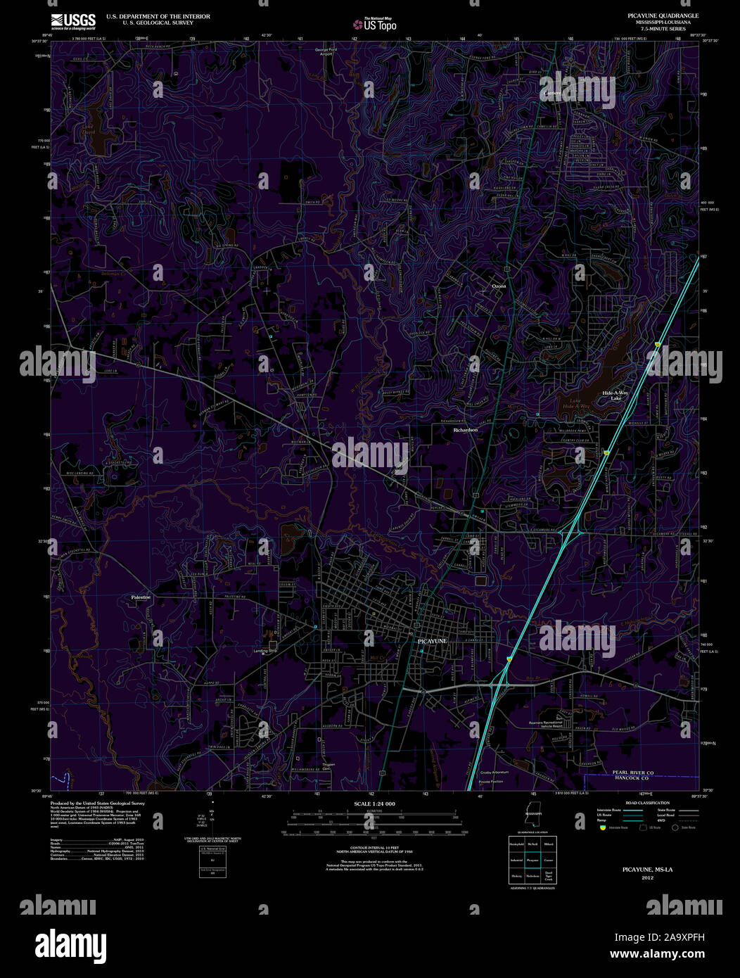 Map of picayune mississippi hires stock photography and images Alamy