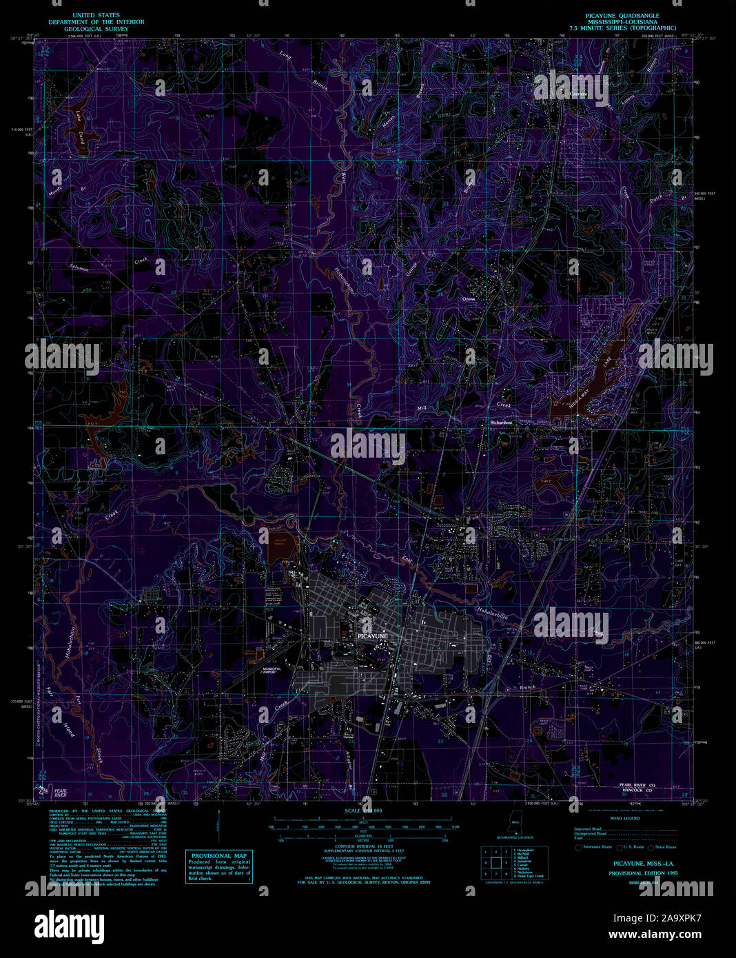 Map of picayune mississippi hires stock photography and images Alamy