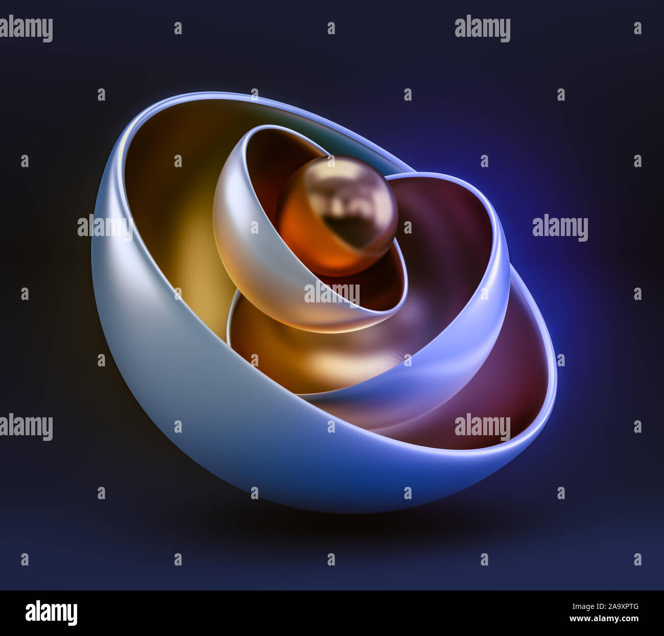 Blue abstract background with balls. 3d rendering 3d illustration Stock ...
