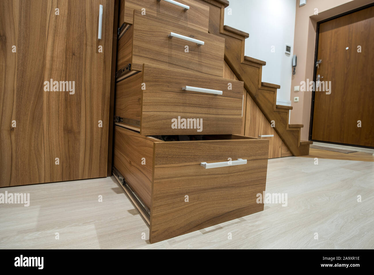Modern Architecture Interior With Luxury Hallway With Glossy