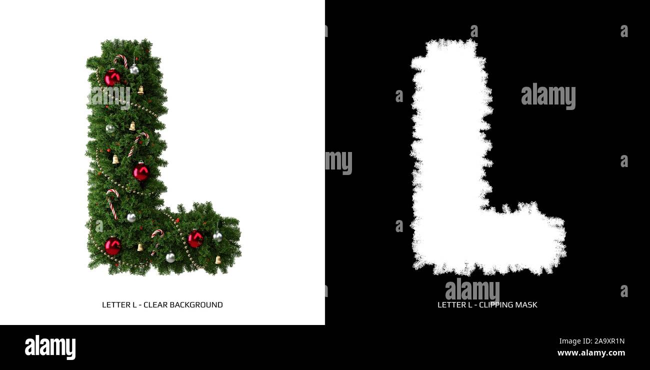 Christmas Alphabet Letter L Stock Photo - Image of flora, isolated: 16639914