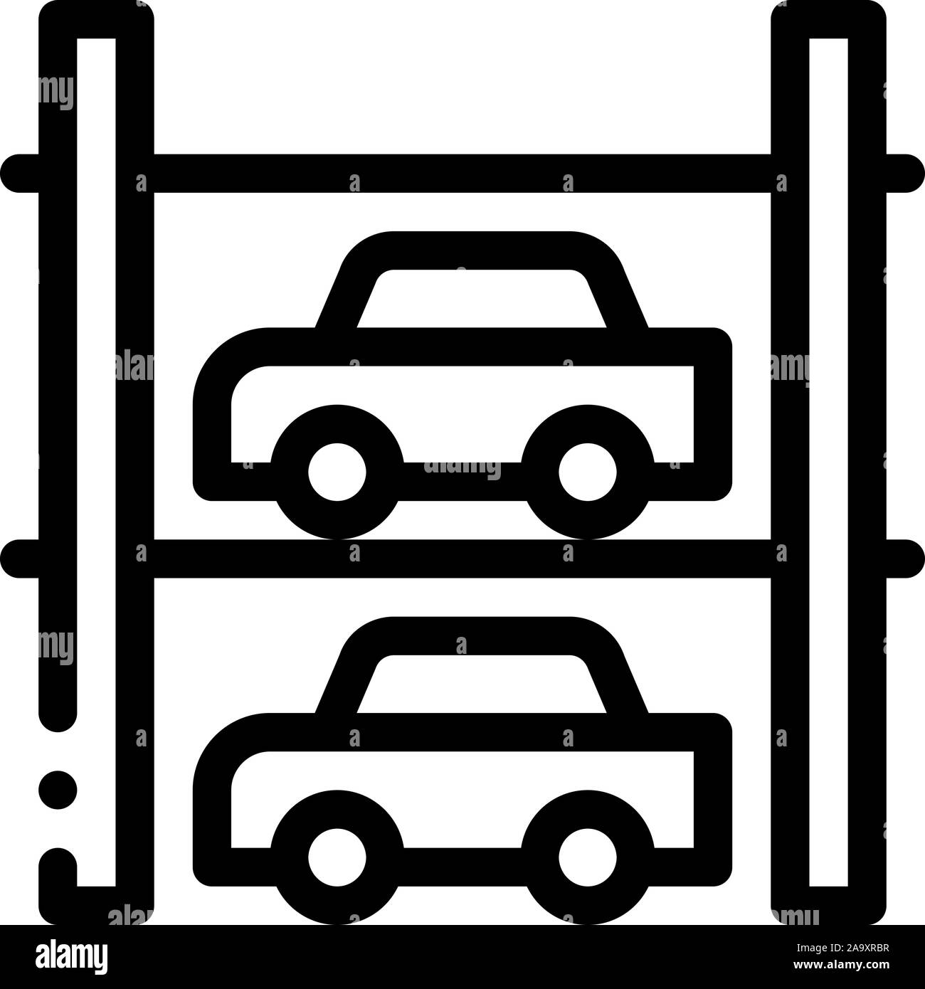 MultiStorey Parking Icon Vector Outline Illustration Stock Vector