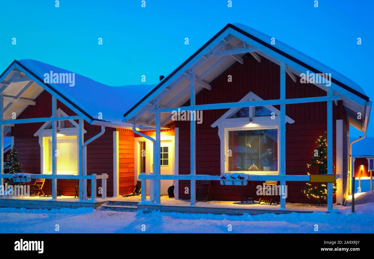 Santa Claus Holiday Village House in Lapland new Stock Photo Alamy