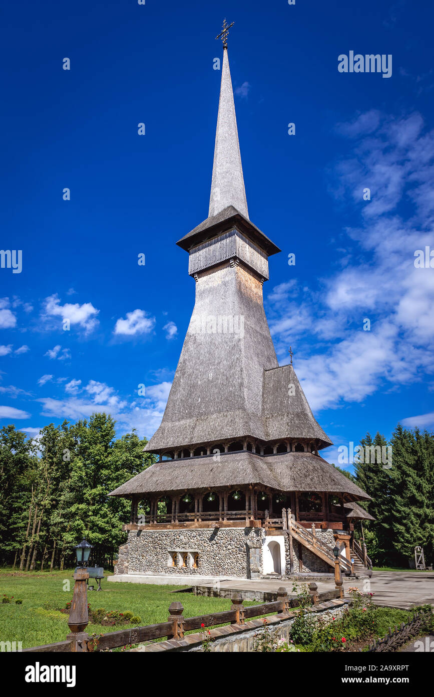 Worlds tallest wooden church of Sapanta-Peri Monastery located in Livada  Dendrological Park in Sapanta village, Maramures County of Romania Stock  Photo - Alamy