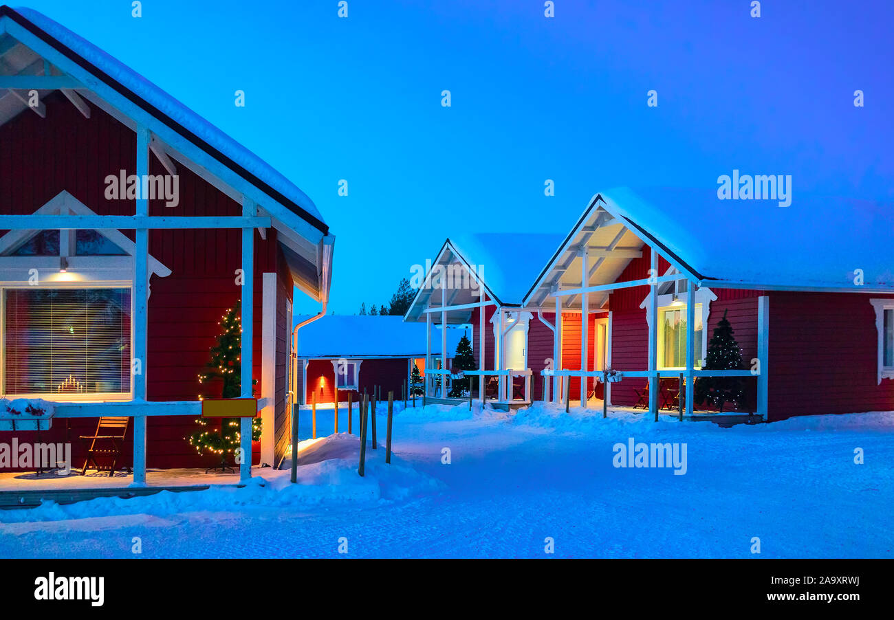 Santa Claus Holiday Village Houses building of Lapland new Stock Photo Alamy