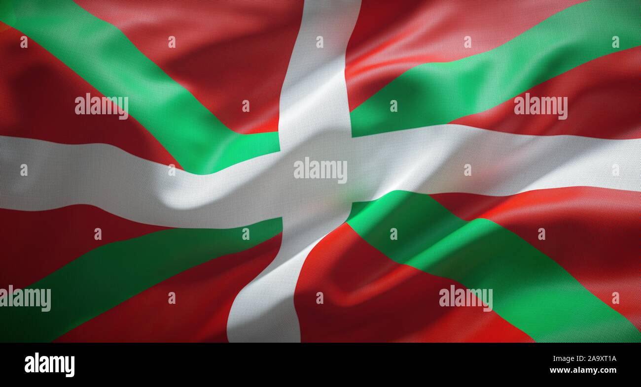 Ikurriña, official flag of the Basque Country. Stock Photo
