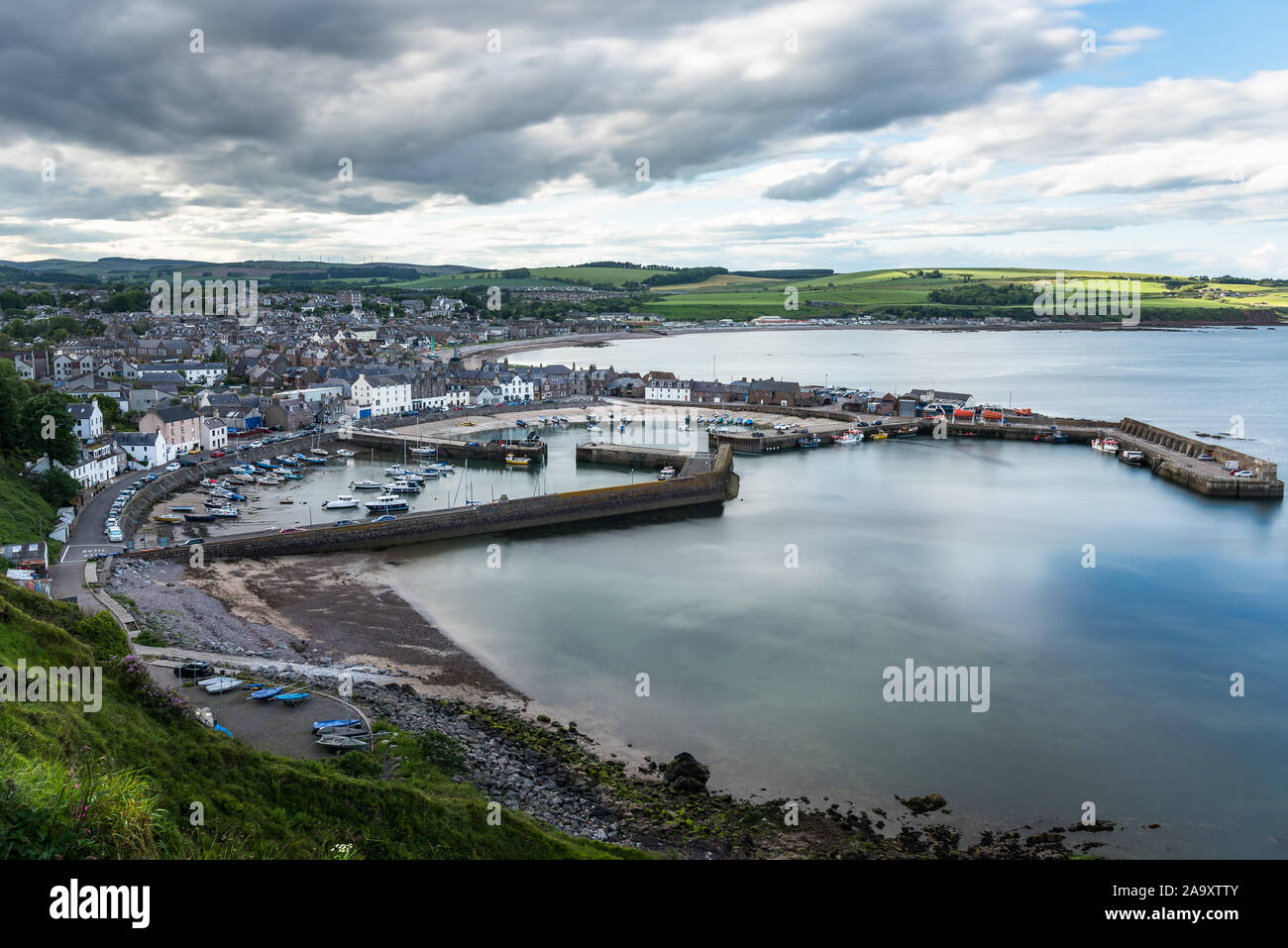 Beautiful coastal town with a harbour along the east coast of Scotland
