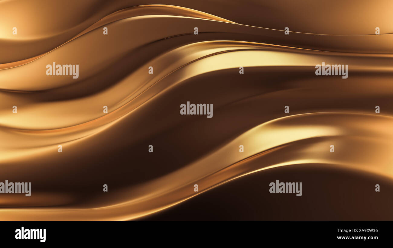 Golden smooth background. 3d rendering 3d illustration Stock Photo - Alamy