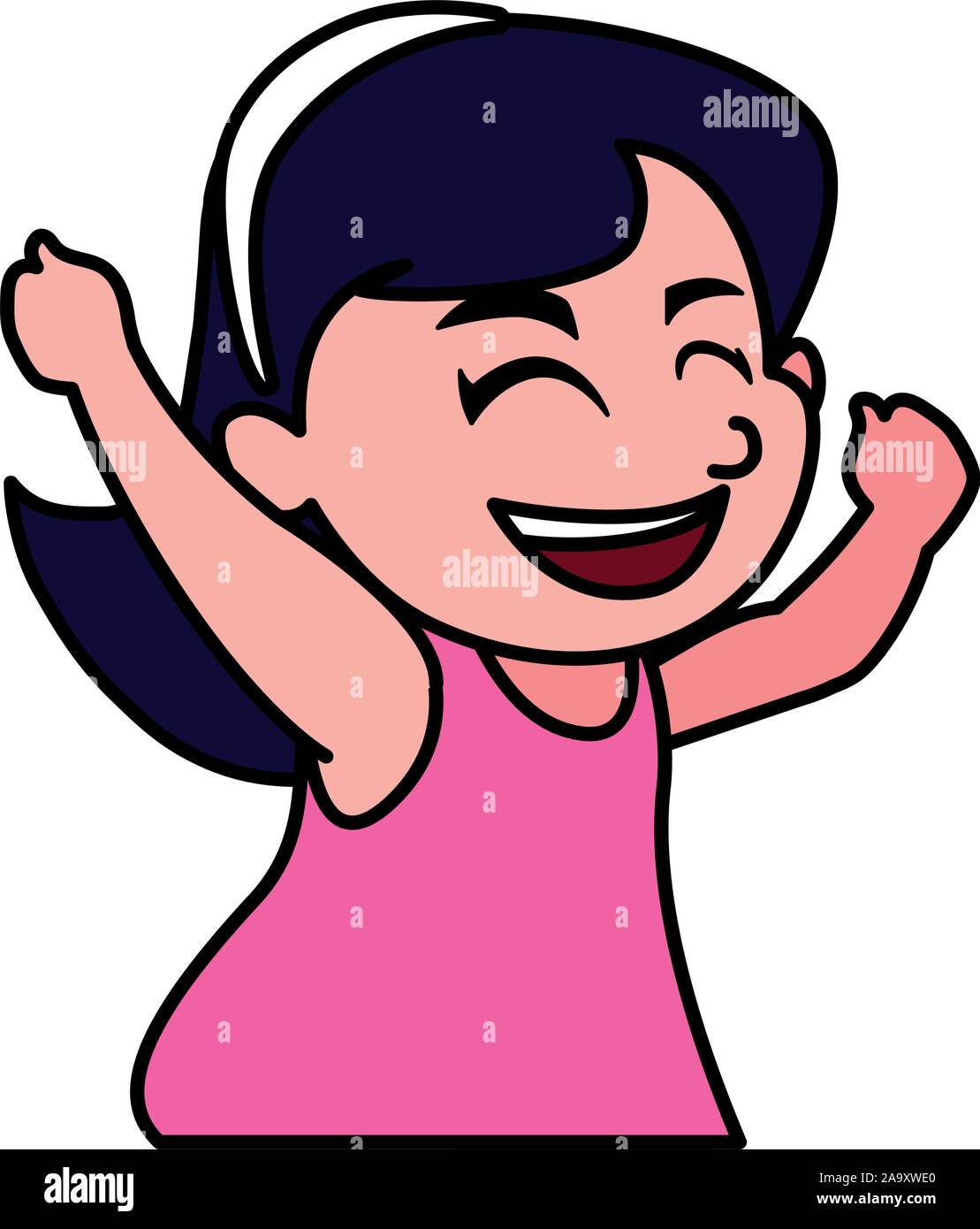 cute girl smiling on white background vector illustration design Stock ...