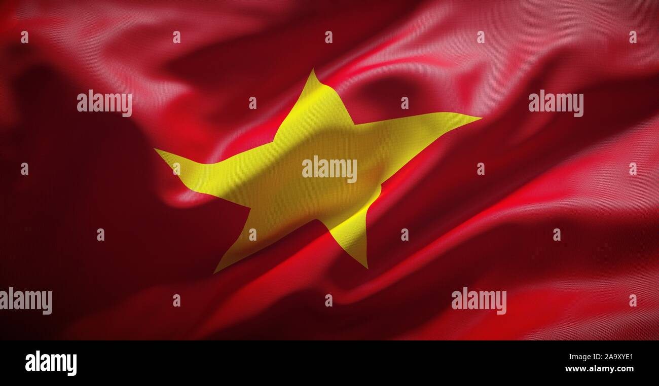 Vietnamese flag. Vietnam. Stock Photo