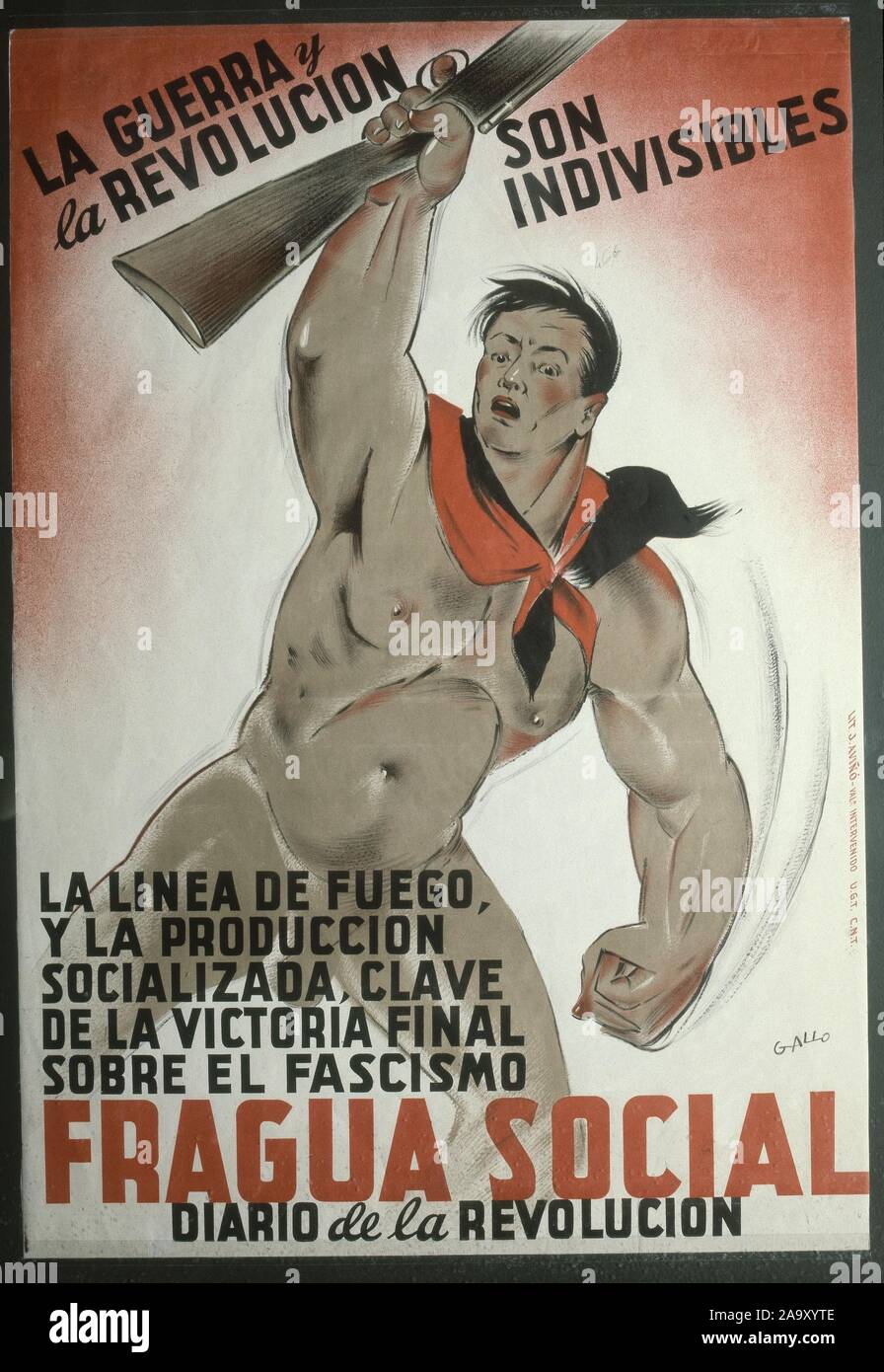 CARTEL REVOLUCIONARIO.'DIARIO DE LA REVOLUCION'. Location: ARCHIVO HISTORICO NACIONAL. SALAMANCA. Stock Photo
