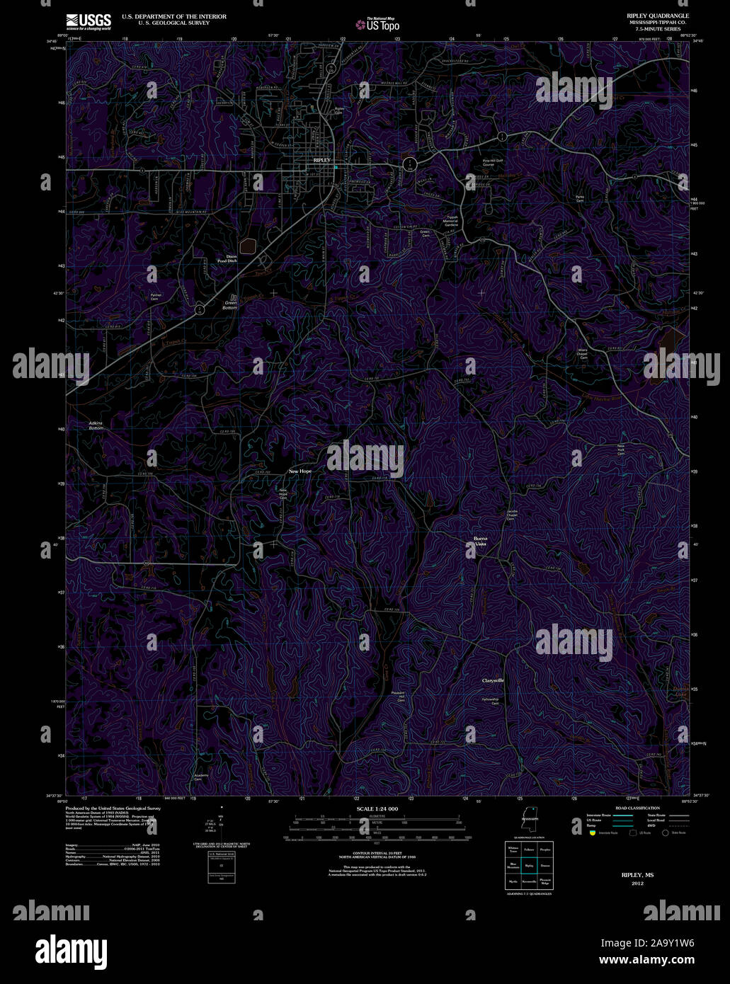 Ripley mississippi map hires stock photography and images Alamy