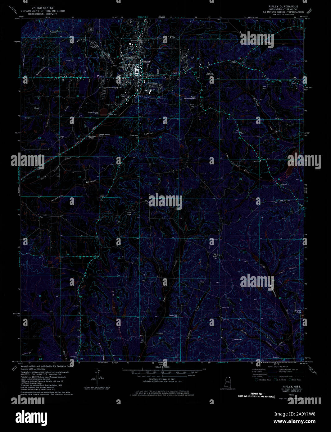 Ripley mississippi map hires stock photography and images Alamy