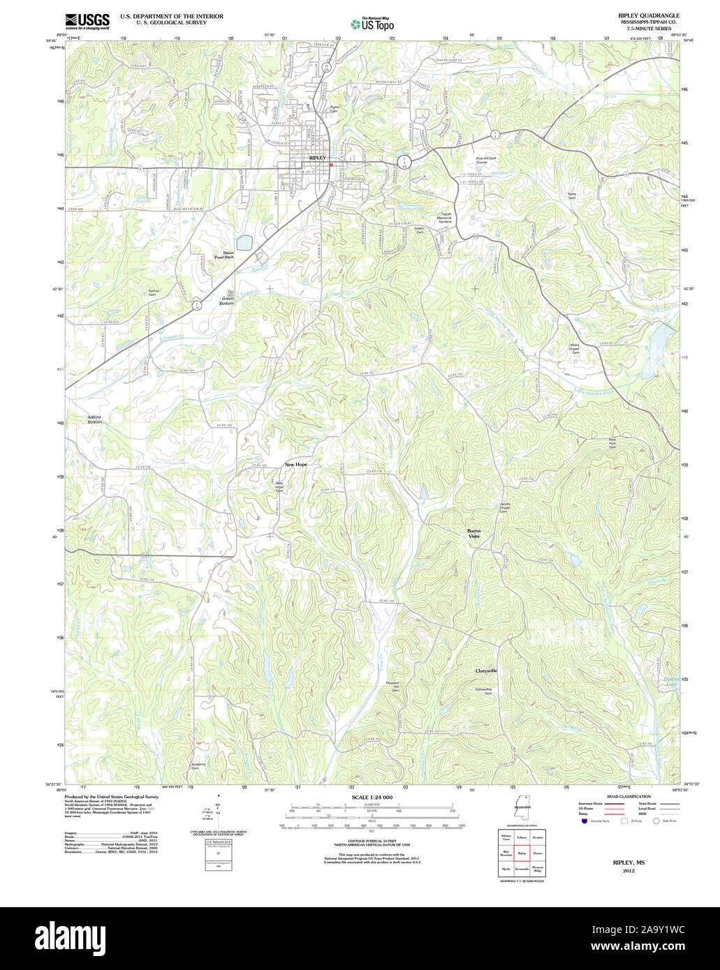 Ripley mississippi map hires stock photography and images Alamy