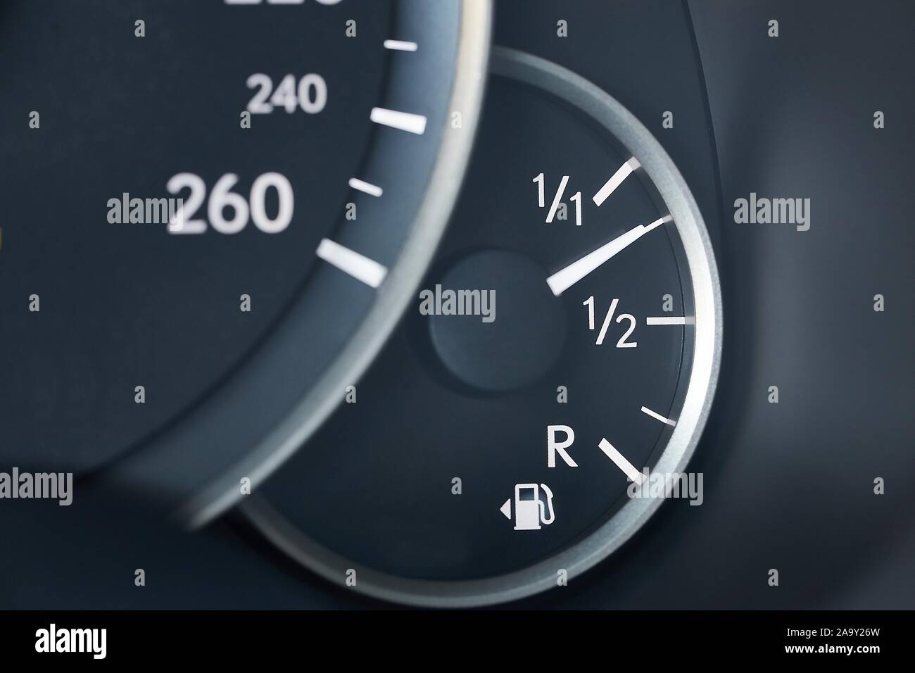 Fuel Gauge Going Down Stock Photo Alamy