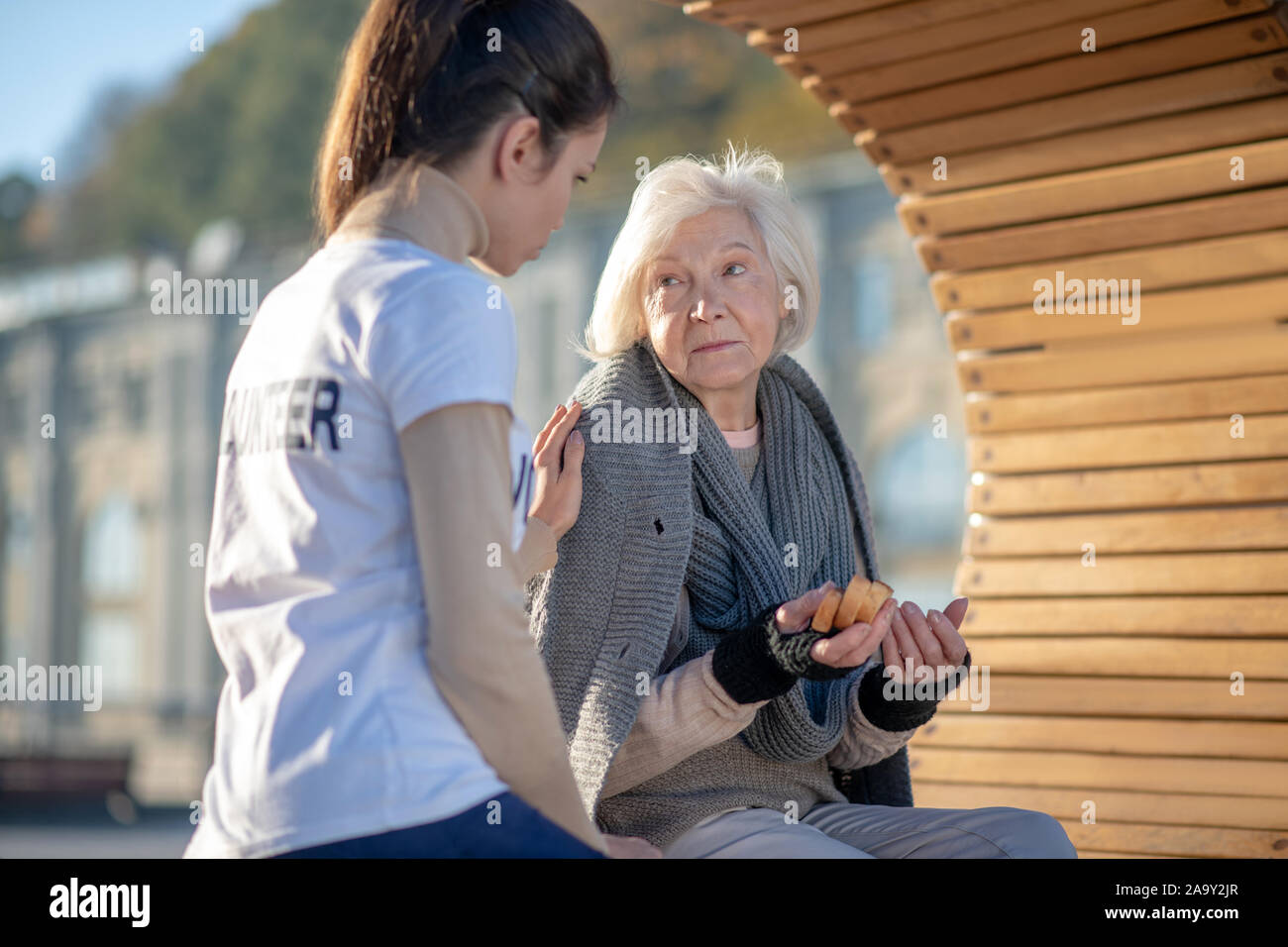 Pensioner speaking hi-res stock photography and images - Alamy