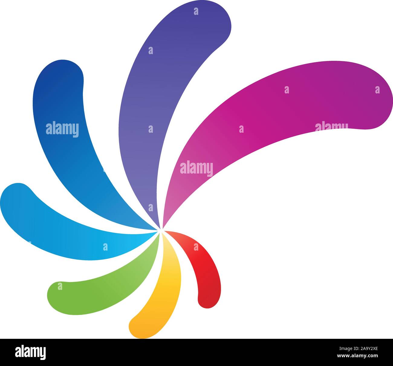 Spiral, coloured spiral, painter, drops, logo Stock Vector
