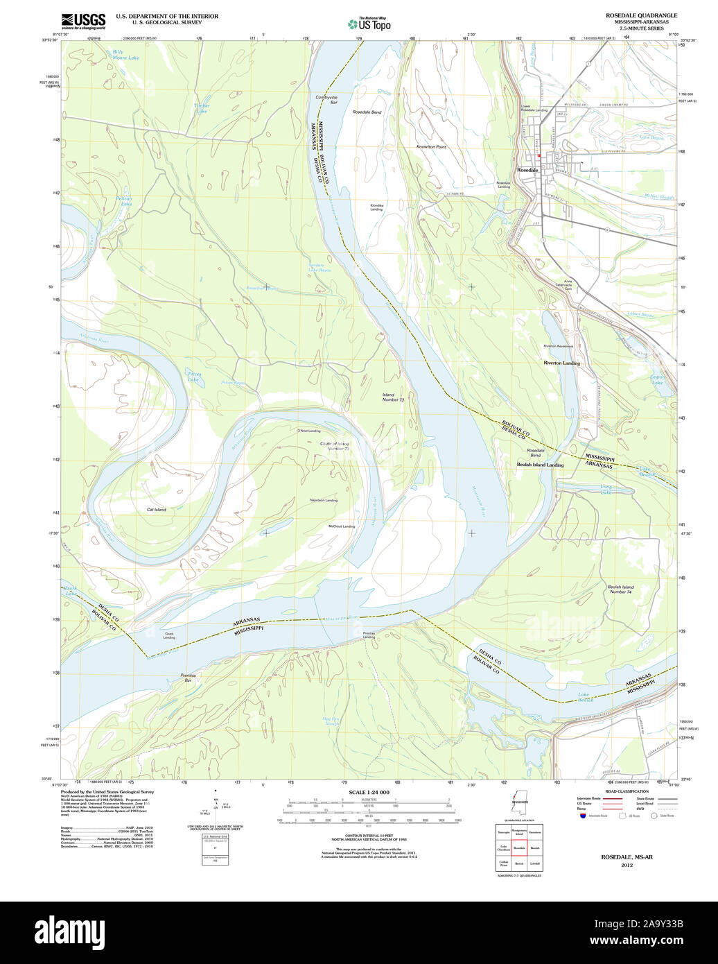 Rosedale mississippi map hi-res stock photography and images - Alamy