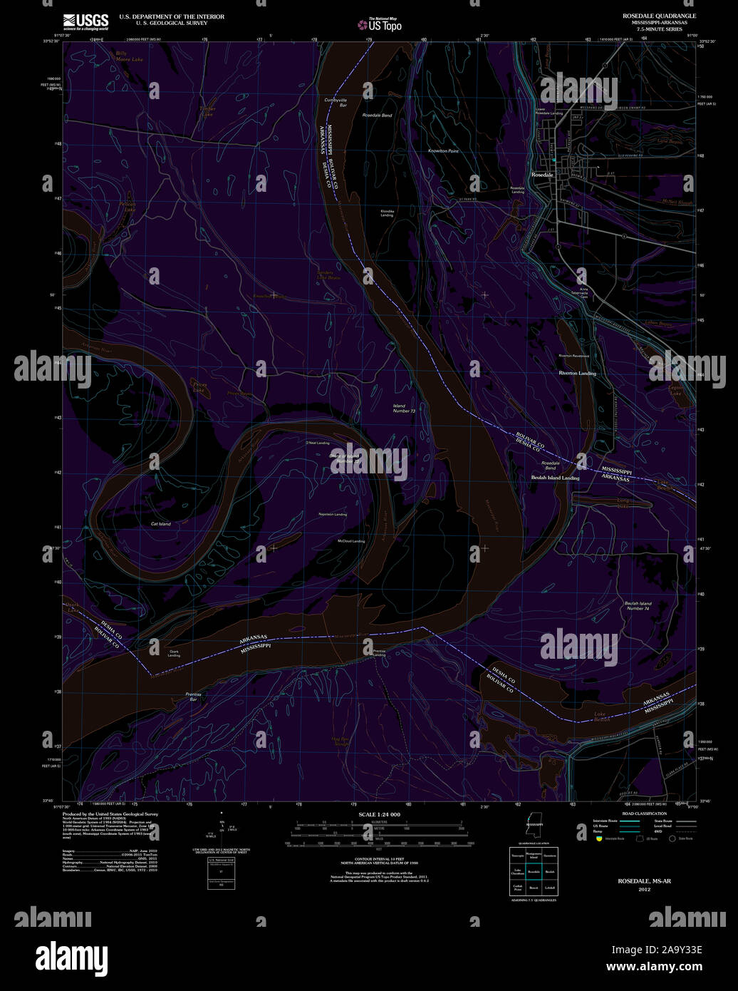 Rosedale mississippi map hires stock photography and images Alamy
