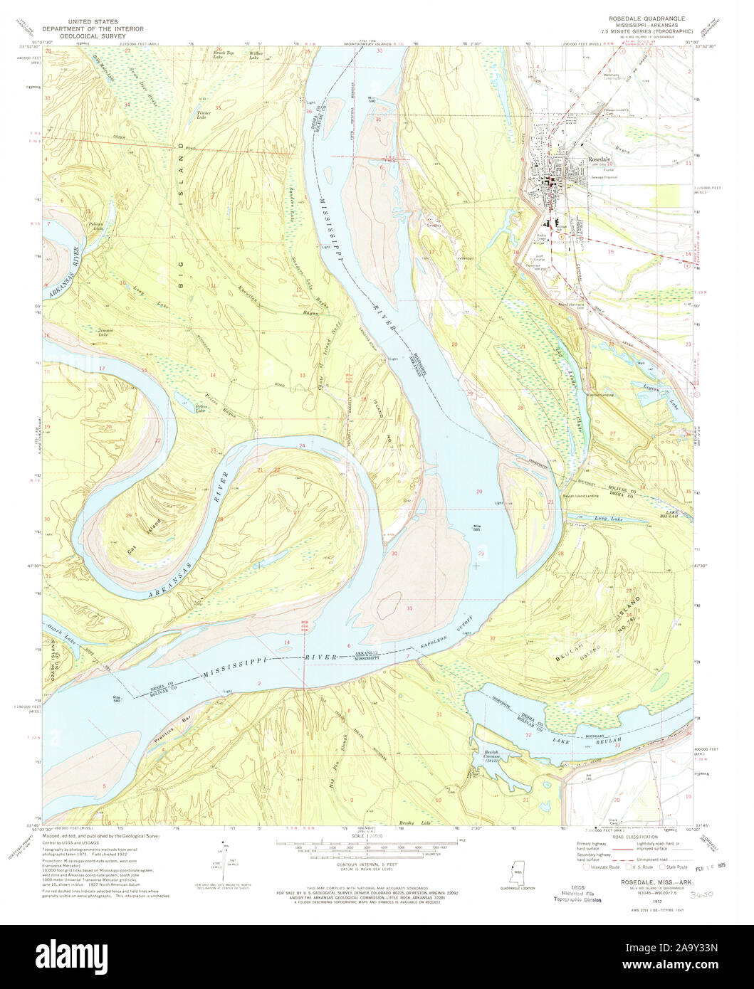 Map of rosedale mississippi Cut Out Stock Images & Pictures Alamy